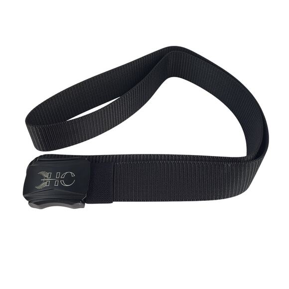 HC Logo Belt Black Nylon Metal Buckle Heavy Duty Cut to Fit 51" Brand New - Picture 5 of 6